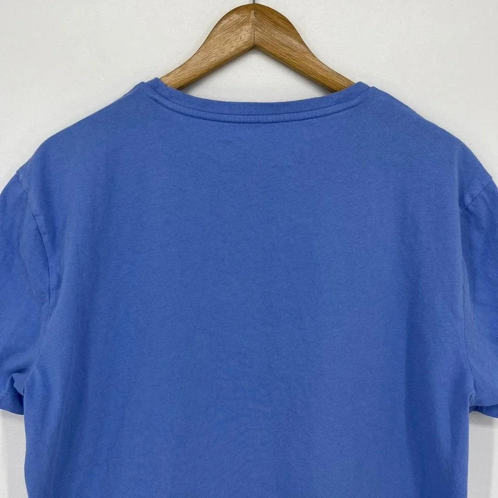 Polo Ralph Lauren Mens Custom Slim Fit Blue T-Shirt Large Yellow Pony Logo